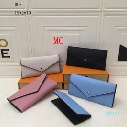 Дизайнер- Ladies Long Feckbook Celle Credit Card PO Clip Clip Browne White Pink Black Leather Coil283s