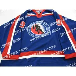 カレッジホッケーはNIK1＃9 Gordie Howe Hall of Fame Retro Hockey Jersey Mens Embroidery Stitched任意の番号と名前のジャージをカスタマイズする