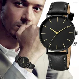 Нарученные часы продаются продукты Drop Fashion Leather Strap Men Quartz Watch Sport Erkek Saatleri Relogio Masculino