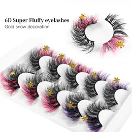 8D Curl Shimmery False Eyelashes Mink Hair Eyelash Natural Thick Color Christmas Snowflake Lashes