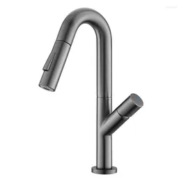 バスルームシンクの蛇口ガングレー/ブラシ付きゴールドプル-Basin Faucet Two ModeとCold Water White/Black Kitchenタップ