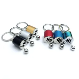 Chaves de transmiss￣o manual Acess￳rios essenciais da moda de zinco de zinco Metal Key Chain Car Gear Shifter Leverstick