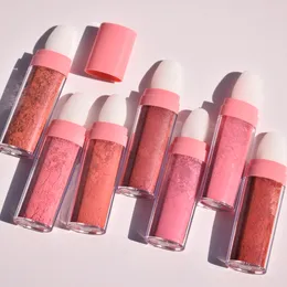 Blush Face Blusher Loose Powder Gold Shimmer Pat Pat Bottle Pink Prywatna Label 10G 7 Kolor wybór