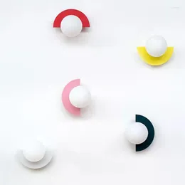 Lâmpada de parede de cabeceira de cabeceira de macaron quarto de crianças minimalista sala de estar decoração sconce iluminação infantil colorida