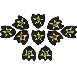 10st Black Embrodery Badge Golden Patches For Clothing Iron Patch för kläder Applique Sy Tillbehör Klistermärken på tyg Iron2238919