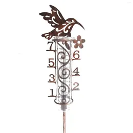 Watering Equipments Hummingbird Outdoor Rain Gauge Rainfall Measuring Tool With Metal Garden Stake Precise Scale For Gardener Weather