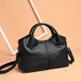 イブニングバッグLederen Tas voor vrouwen eenvoudige stijl stijl vrouwelijke schouder crossbody tassen hoge kwaliteit retro top handvat purse
