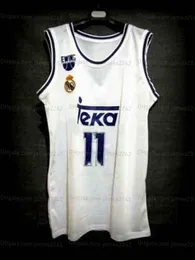 Arvydas Sabonis #11 كرة السلة Jersey White Retro Men's Ed Custom أي رقم اسم القمصان Size S-3XL