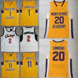 Монтверде Академия средняя школа баскетбольная майка 1 Кейд Каннингем 11 Скотти Барнс 20 Бен Симмонс Джерси.