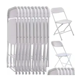 Andra festliga festförsörjningar uppsättning av 4 plast fällbara stolar bröllop evenemangstol kommersiell vit för hemträdgård Använd droppleverans DHBNE