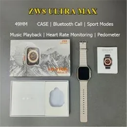 2022 Relógio inteligente 49mm ZW8 Ultra Série 8 Monitor de sono Smartwatch Men Women Bluetooth Call Pressão arterial 2.05 '' Tela HD