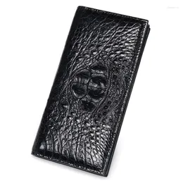 Plånböcker mäns långa sektion affärer plånbok äkta läder mode handväska kvinnors högkvalitativa trend clip väska casual mysig koppling