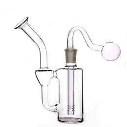 10pcs Recycler Glass Bong Narghilè Recyable Dab Rigs Fumare pipa ad acqua bong ice catcher narghilè 14mm giunto con tubo bruciatore a nafta in vetro maschio