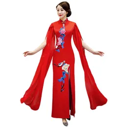 الملابس العرقية الراقية الصينية Cheongsam بالإضافة إلى الحجم 5xl عتيق النساء الطويل حفلة المساء Qipao اللباس أورينتال امرأة أنيقة رسمي