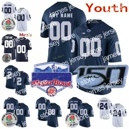 American College Football Wear Thr Custom Penn State Nittany Lions College Football Jersey 14 Sean Clifford 21 Noah Cain 24 Miles Sanders 26 Saquon Barkley Youth Stit