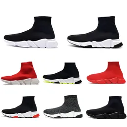 Tasarımcı Çorap Ayakkabı Paris Örgü Örgü Erkek Kadın Hız Koşucu Çorap Çizmeler Yüksek Platformu Siyah Beyaz Üçlü-S Üzerinde Kayma Yumuşak Rahat Sneakers 36-47