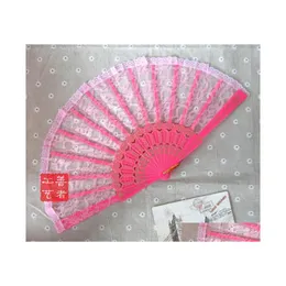 Party Favor 50st / Lot Wedding White Lace Fan Hand fans Fancy Dress Geisha / Spanish DHS Drop Delivery Home Garden Festive Supplies EV OTXPJ