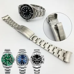 Watchband 20mm 21mm Watch Band Rand rostfritt st￥l armband kr￶kt slut silver titta p￥ tillbeh￶r man vaktstrap f￶r ub￥t GL239f