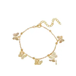 Tornozeletes temperamento de borboleta oca de borboleta gole de ouro Sier Beach Free para mulheres entrega de jóias OTCSA