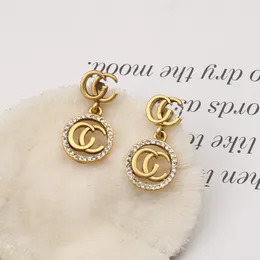 Diverse vintage stud oorbellen luxe 925 zilveren designer oorbel letters sieraden vrouwen 18k plated diamant valentijn Huwelijksgeschenken