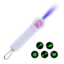 Şarj Edilebilir Projeksiyon Led Cat Oyuncaklar Kalem Çok Desenli Kızılötesi UV Mor Işık Isırık Funny Gatos Sopa Maskotaları Aksesuarları Juguetes Led Para Gatos