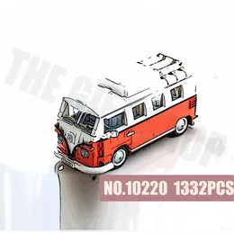 21001 Blok twórcy 10220 T1 Camper RV Travel Travel Car 1354PCS Street View Model Zestawy budowlane Blocks Cegły Edukacja Toys2890