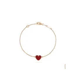 Charm Bracelets Lucky Clover Heart Bracelet Brand Letterv Cleef Tennis Chain Mens Designer Jewelry For Women Party Christmas Present Dhoic