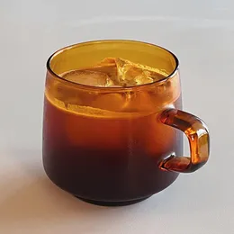 Service à thé et café, verre ambre résistant à la chaleur, tasse marron, boutique, tasse à Latte américaine