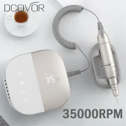 DCOVOR 2020 تصميم جديد تصميم الأظافر 35000 دورة في الدقيقة HD LED أدوات الأظافر مانيكير الحفر المعدات الفنية الكهربائية 280E