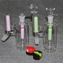 재 포수 물 담뱃대 물 파이프 45/90도 14mm 여성 남성 유리 Recycler 유리 ashcatcher 흡연 봉 오일 굴착 장치