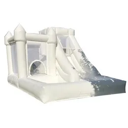 5x3.5m moonwalks pastel white inflatable bouncy house bouncing castle jumping wedding tent jumper bouncer combo with pool and slide for kids birthday party events