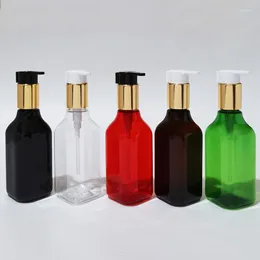 Butelki do przechowywania 200 ml pusta napełniaczowa butelka biała zwierzak ze złotą/srebrną pompą aluminiową do szamponu kosmetyczne
