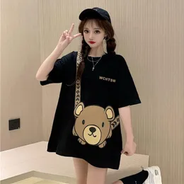 Magliette da donna Estate da donna Simpatico orso Stampato Manica corta Casual Kawaii Stile coreano Ins Moda Donna Top Tees