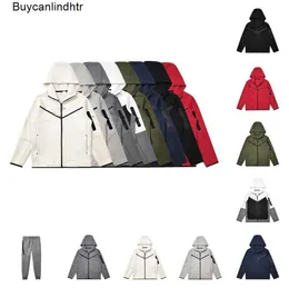 2022 Tasarımcı Teknoloji Erkekler Kalın Trailsuit Polar Ceket Uzun Kollu Hoodie Sweatshirt Kapşonlu Ceket Jogger Sweat Joggers Sportwear Tracksuits de2c