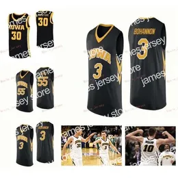 Koszykówka uniwersytecka nosza Nik1 Custom 4 Bakari Evelyn 5 CJ Fredrick 51 Aidan Vanderloo 55 Luka Garza Iowa Hawkeyes College Men Kobiet Jersey