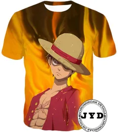 Anime t shirt m￤n luffy 3d skjortor kvinnor tees par toppar en bit mode sommar tshirts hip hop streetwear s5xl 10 stilar8075255