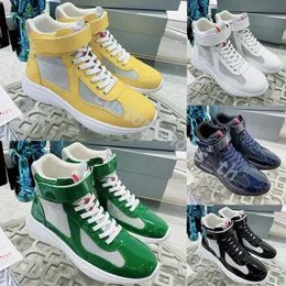 2023 Americas Cup Sneaker Mannen Casual Schoenen Platform Runner Sportschoenen Hoge Top Sneakers Heren Rubberen Zool Stof Lakleer trainers Met Doos 38-46