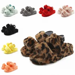 sandal Ladies Plush women shoes Furry Slippers Slides Warm Indoor orange Winter Soft red size eur 36-44 s7h3#