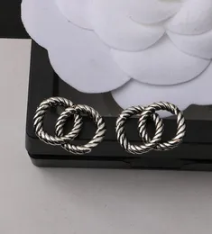 6 kolorów 18K pozłacane litery Stud luksusowa marka projektanci kobiety okrągły kryształ Rhinestone kolczyk wesele biżuteria prezent