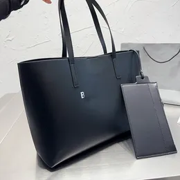 Lederen boodschappentas draagtas handtassen portemonnee dames gewoon handtas mode letters magnetische gesp op grote reisvak twee delige set 36 cm