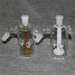 Narghilè Ash Catcher Glass Single Ashcatcher con barattolo in silicone per banger al quarzo per bong in vetro da 14 mm
