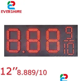 Led 모듈 8889/10 전면 액세스 빨간색 12 인치 야외 고휘도 방수 7 세그먼트 디지털 번호 가스/유가 기호 Bo Dhmvb