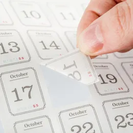 ギフトラップカレンダーステッカー365日デートスティックラベル装飾的なスクラップブッキング日記プランナーの手作りコラージュ素材