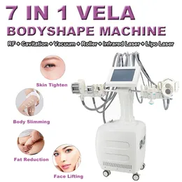 7 IN 1 Vela Slimming Machine RF Vacuum Roller IR Weight Loss Body Shape Lipolaser Cavitation Skin Care Beauty Salon Equipment Wrinkle Removal Fat Loss