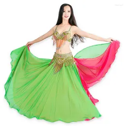 Scen slitagstorlek S-XL Performance Women Dancewear Professional 3st-outfit BRA-bälteskjol Lång orientalisk pärlstav i Belly Dance Costume