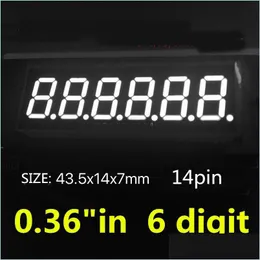 LEDモジュールモード10PCSホワイト0.36インチ6セミセグメントデジタル6ビットチューブ共通カソードアノード0.36インディスプレイドロップ配信ライトDHPHY
