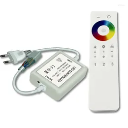 Denetleyiciler AC110-220V RF2.4G Grup Touch Denetleyicisi RGB LED şerit kontrolü için yüksek voltaj grubu