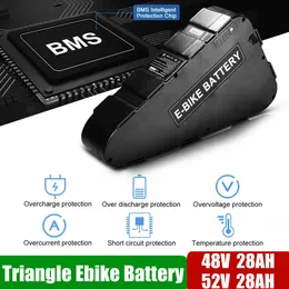 Electric Bicycle Lithium ion Battery 48v 28ah 52v Triangle Shape Batteries 48volt Electric Bike Batteria For Ebike With Charger