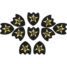 10st Black Embroidery Badge Golden Patches For Clothing Iron Patch för kläder Applique Sy Tillbehör Klistermärken på tyg Iron9013518