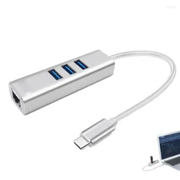 Lenovo USB Gigabit Ethernet Adapter 3 Ports 3.0 HUB To RJ45 Lan Network For Laptops Desktop C615 Type-C